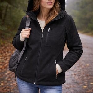 Calvin Klein Womens M Black Full Zip Jacket Cold Weather Outdoors Thermal Coat